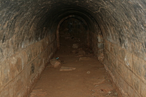 The interior of a tunnel leading to the munitions room