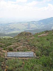 One of the many markers on top of Majuba indicating key military positions